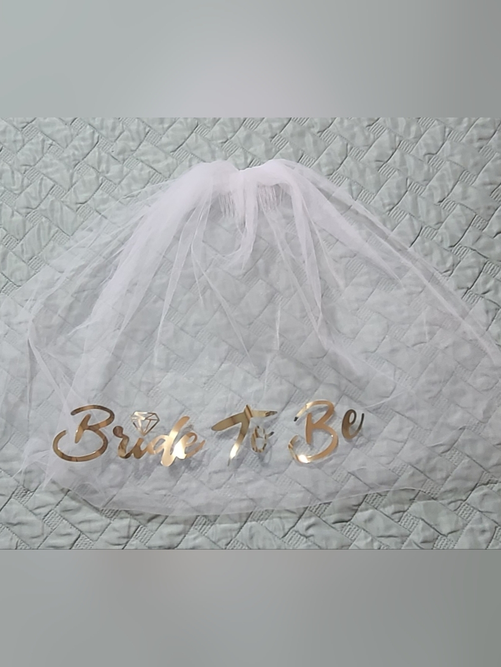 Bride To Be Veil with Gold Lettering